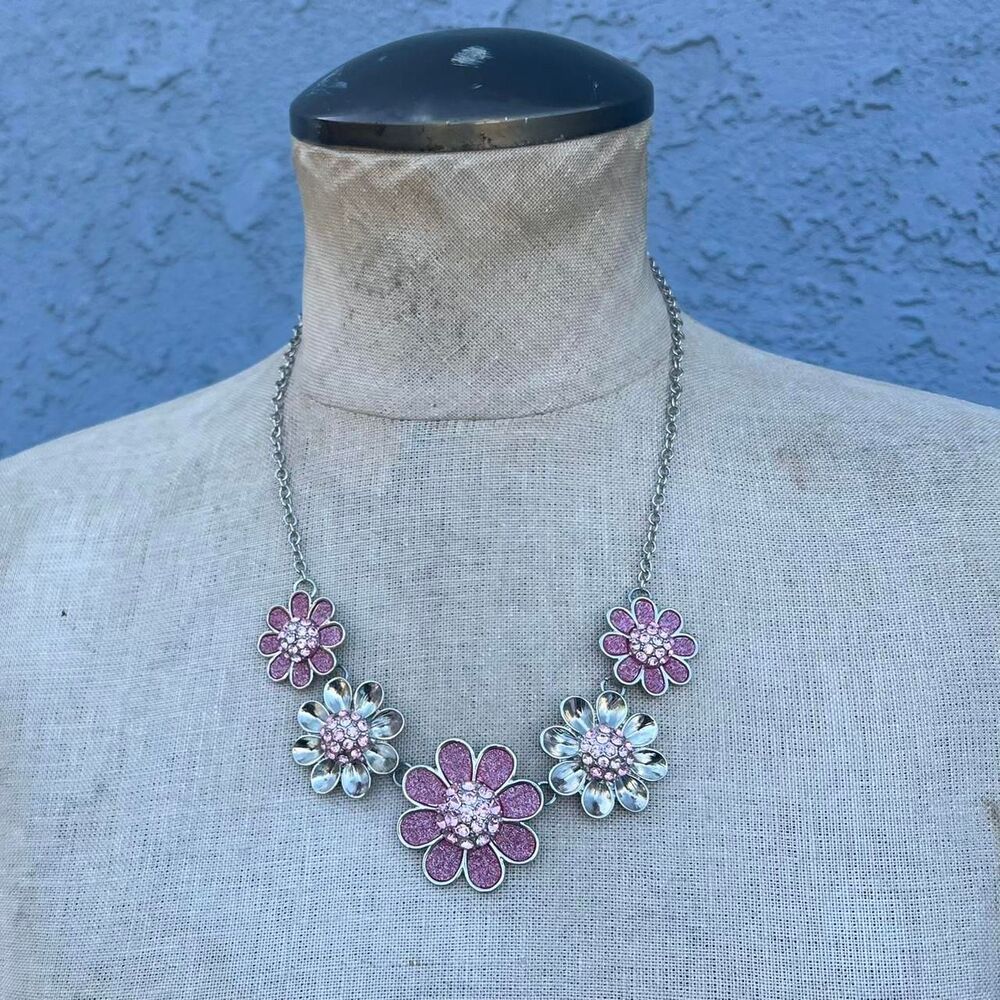 Y2k Floral Necklace Pink Girly Hannah Montana
